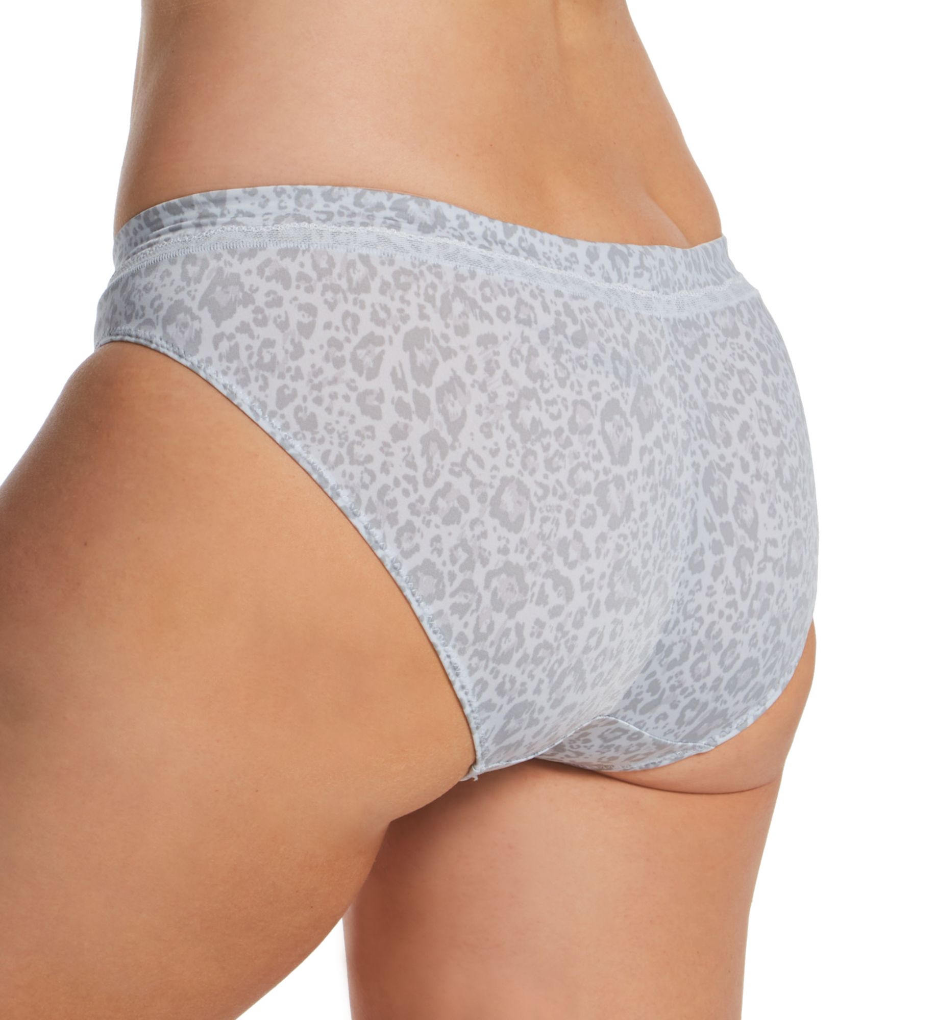 Bali One Smooth U Modern Microfiber Bikini Panty Leo Print/SterlingGrey 9  - Image 2