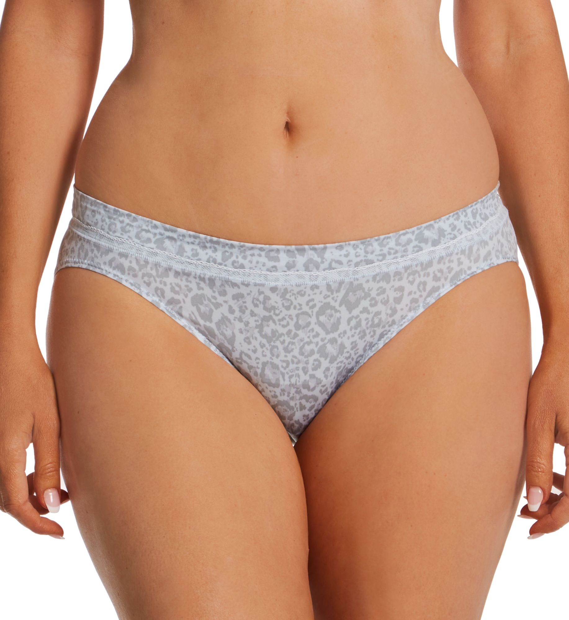 Bali One Smooth U Modern Microfiber Bikini Panty Leo Print/SterlingGrey 9  - Image 1
