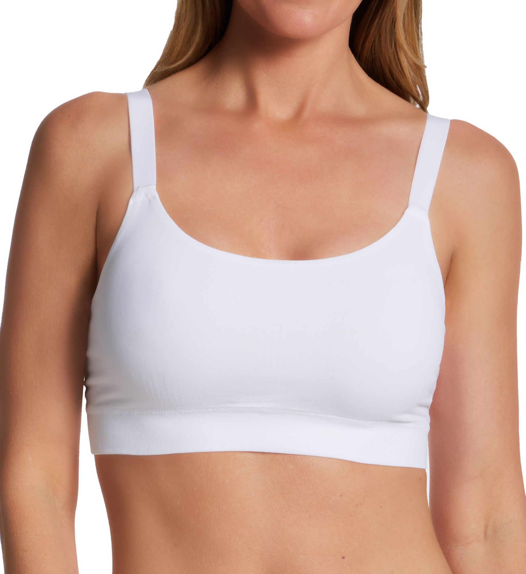 Bali Women's Comfort Revolution Modern Seamless Bralette in White | Size: XL | HerRoom.com
