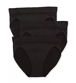 Comfort Revolution Seamless Hi Cut Panty - 3 Pack Black/Black/Black 6