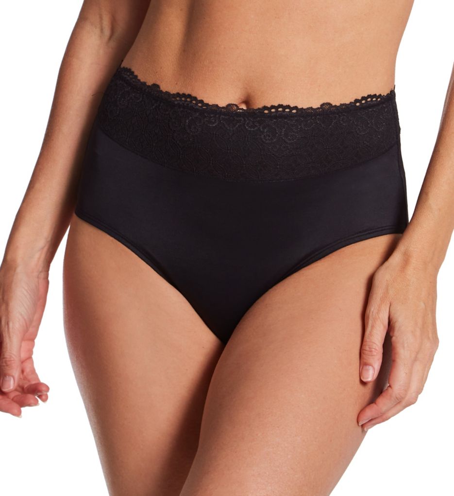 Bali Women's Passion For Comfort Brief Panty in Black Lace | Size 7 | HerRoom.com