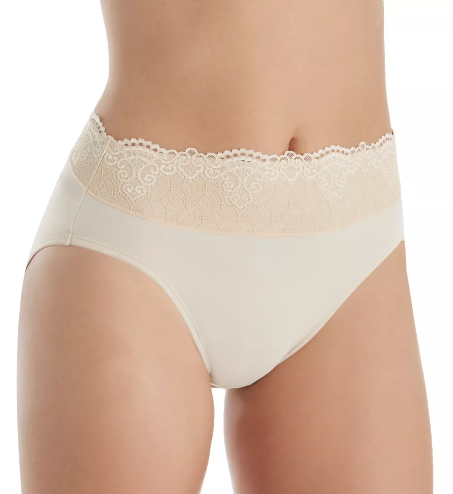 Passion For Comfort Hi-Cut Brief Panty Soft Taupe w/ Lace 6