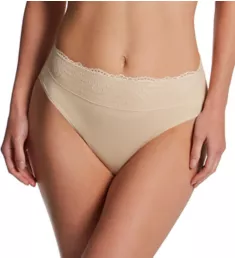 Passion For Comfort Hi-Cut Brief Panty Soft Taupe w/ Lace 6