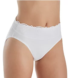 Passion For Comfort Hi-Cut Brief Panty White w/ Lace 6