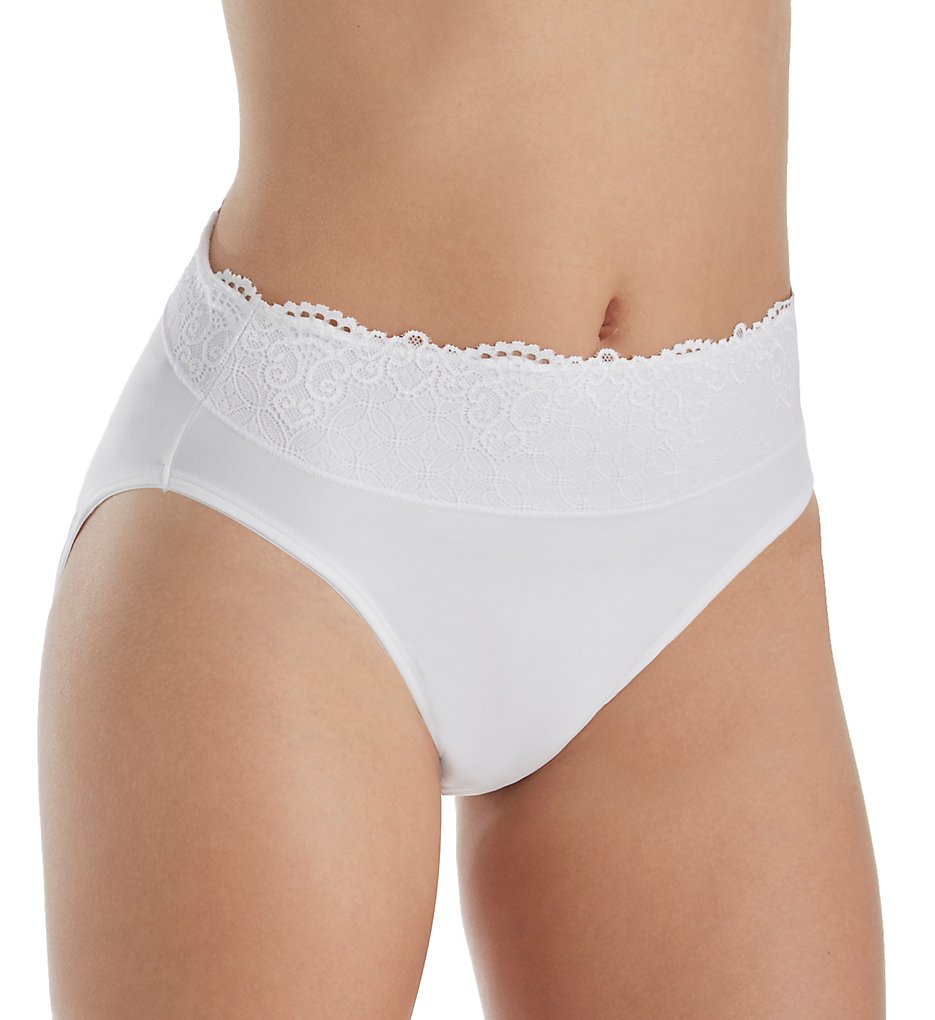 Bali >> Bali DFPC62 Passion For Comfort Hi-Cut Brief Panty (White w/ Lace 9)