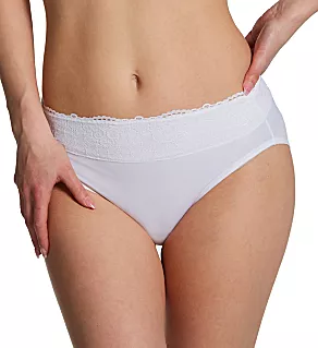 Passion For Comfort Hi-Cut Brief Panty White w/ Lace 6