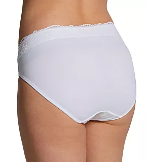 Passion For Comfort Hi-Cut Brief Panty White w/ Lace 6