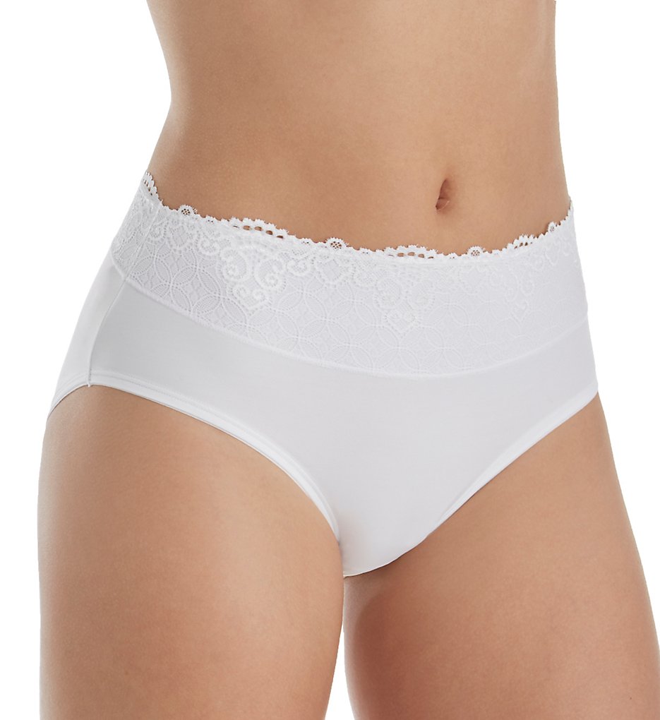 Bali >> Bali DFPC63 Passion For Comfort Hipster Panty (White w/ Lace 9)