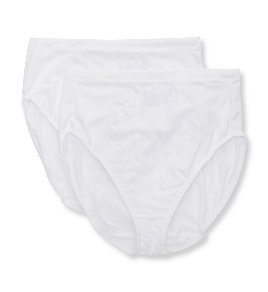 Bali - Bali DFS711 Hi-Cut Shaping Brief Panty - 2 Pack (White/White XL)