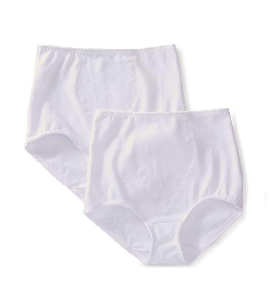 Bali Women's Light Control Stretch Cotton Brief Panty - 2 Pack in White/White | Plus Size XL | HerRoom.com