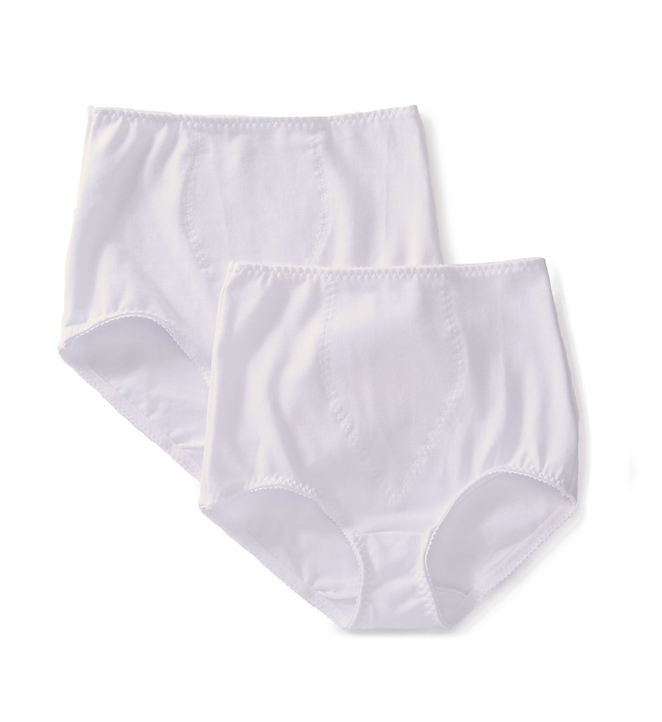 Bali >> Bali X037 Light Control Stretch Cotton Brief Panty - 2 Pack (White/White XL)