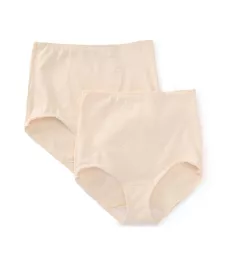 Light Control Stretch Cotton Brief Panty - 2 Pack Porcelain/Porcelain M