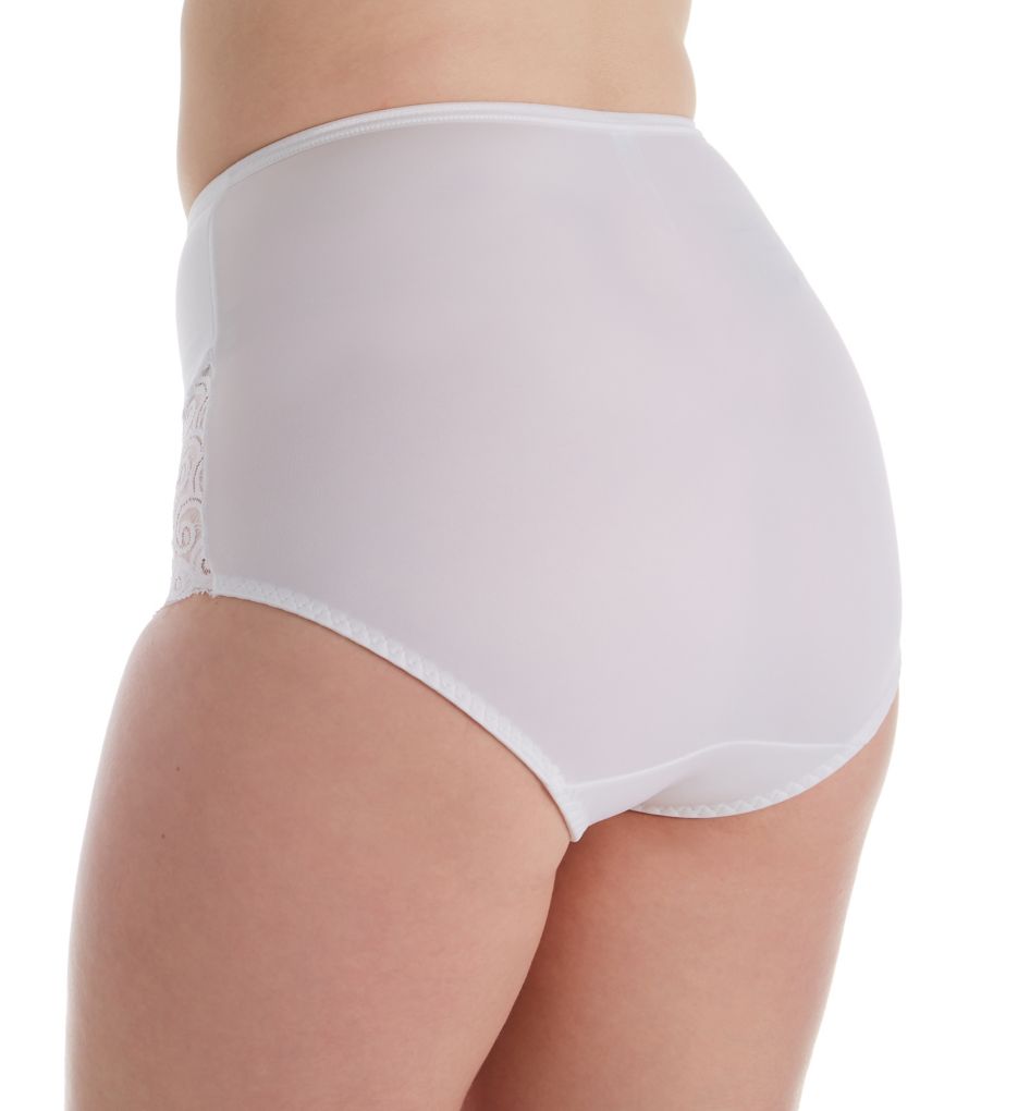 Bali Microfiber and Lace Shaping Brief Panty - 2 Pack White/White 2X  - Image 2