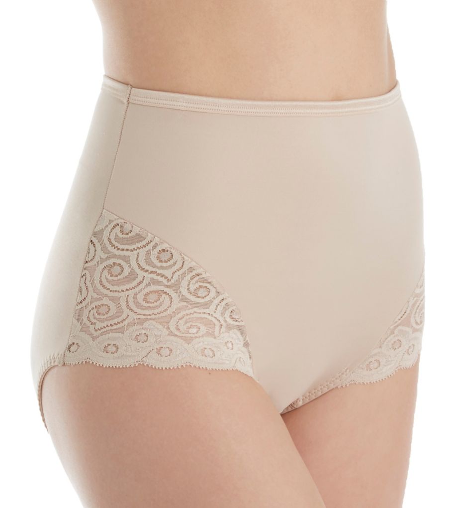 Microfiber and Lace Shaping Brief Panty - 2 Pack-gs