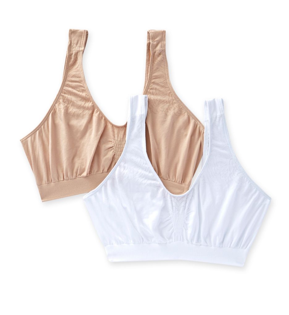 Comfort Revolution Microfiber Crop Bra - 2 Pack