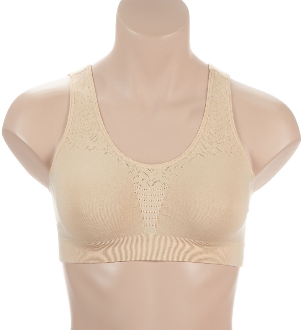 Bali Comfort Revolution Microfiber Crop Bra - 2 Pack Light Beige/Nude XL  - Image 1