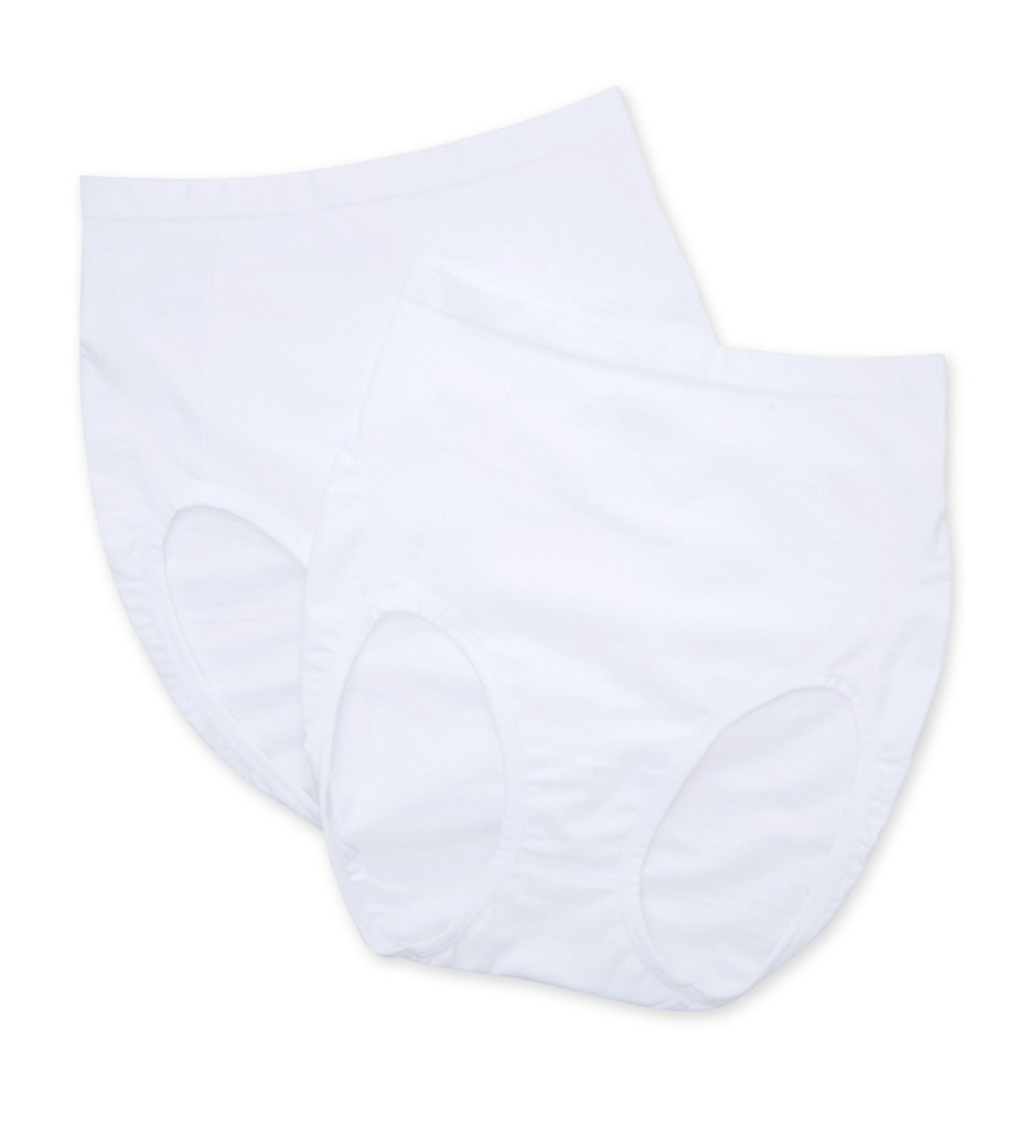 Bali >> Bali X245 Ultra Control Shaping Brief Panty - 2 Pack (White/White XL)