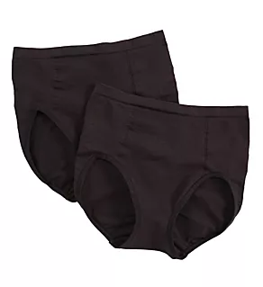 Ultra Control Shaping Brief Panty - 2 Pack Black/Black L