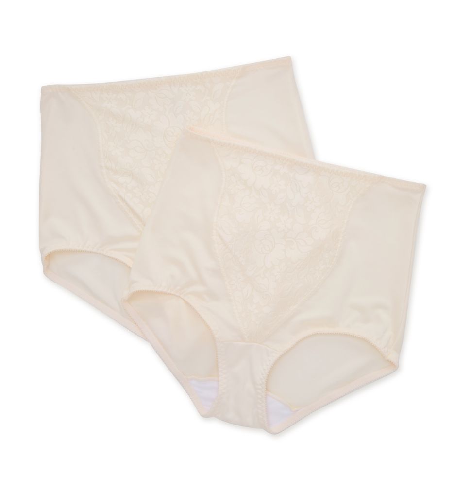 Lace Tummy Panel Shaping Brief Panty - 2 Pack-acs