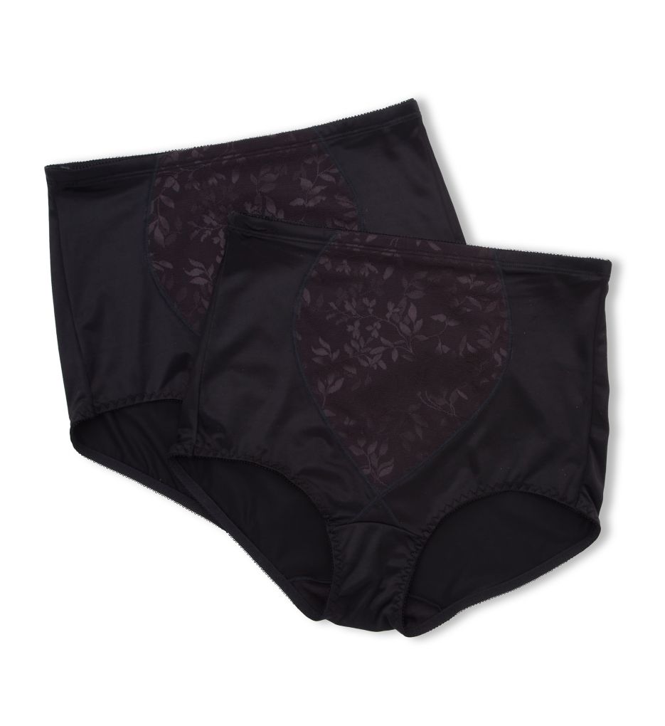 Jacquard Tummy Panel Shaping Brief Panty - 2 Pack-acs