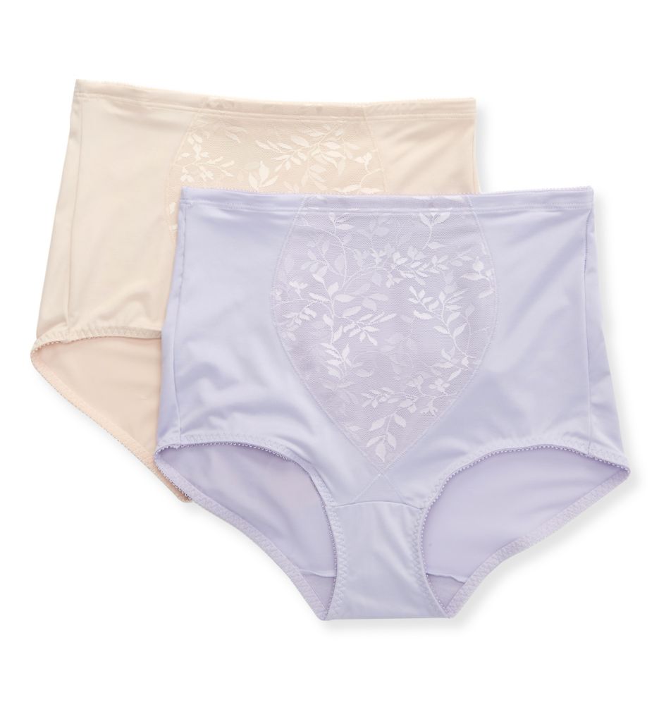 Jacquard Tummy Panel Shaping Brief Panty - 2 Pack-acs