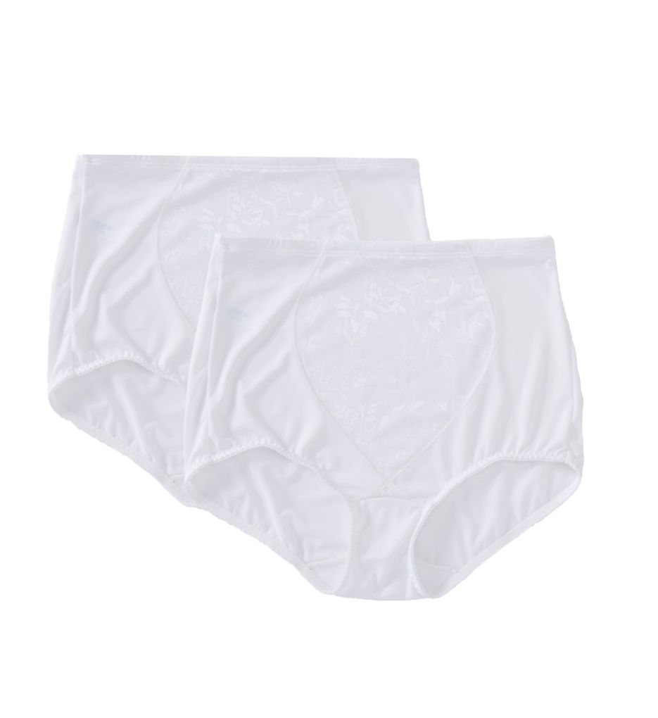 Jacquard Tummy Panel Shaping Brief Panty - 2 Pack-acs