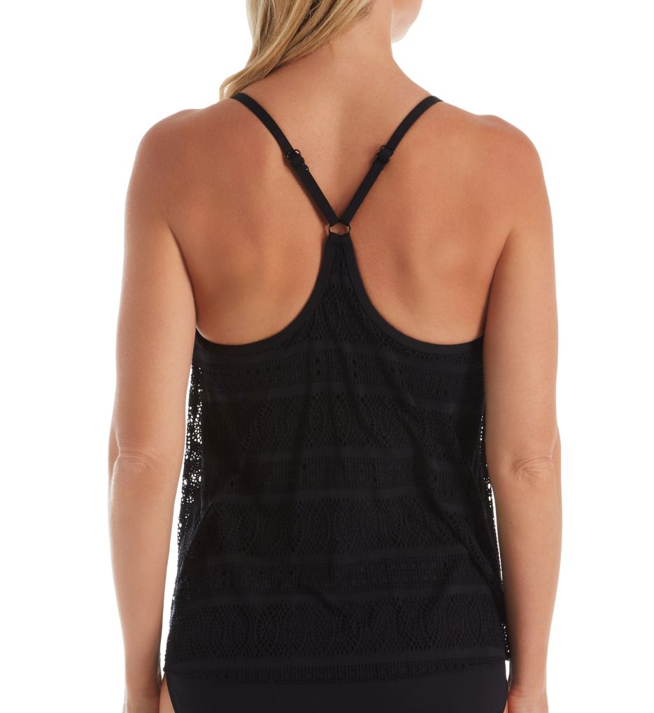 Lace Up and Go Kerry Crochet Tankini Swim Top