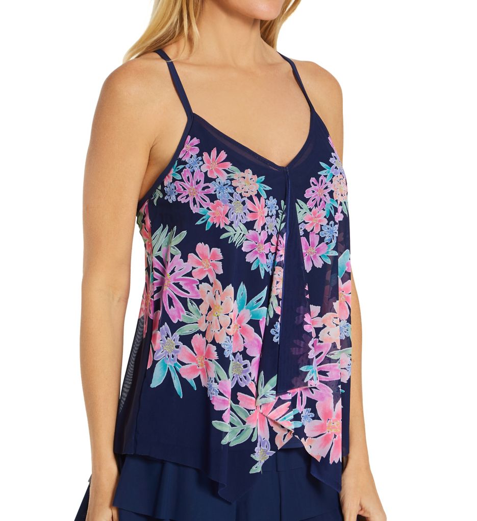 Fresh Take Kerry Mesh Layer Tankini Swim Top-acs