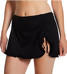 Paloma Beach Solids Tess Skirt Swim Bottom Black 8