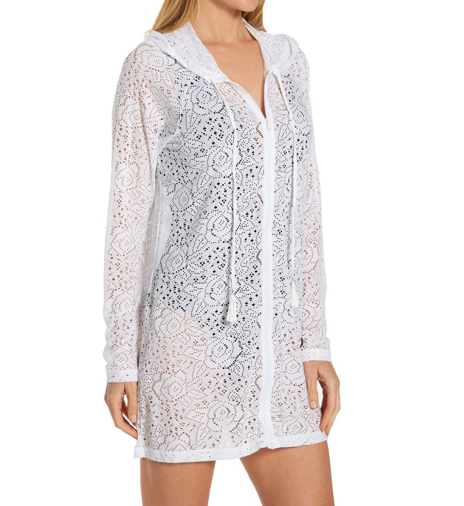 Crochet Soleil Indra Hood Zip Up Swim Cover Up-acs