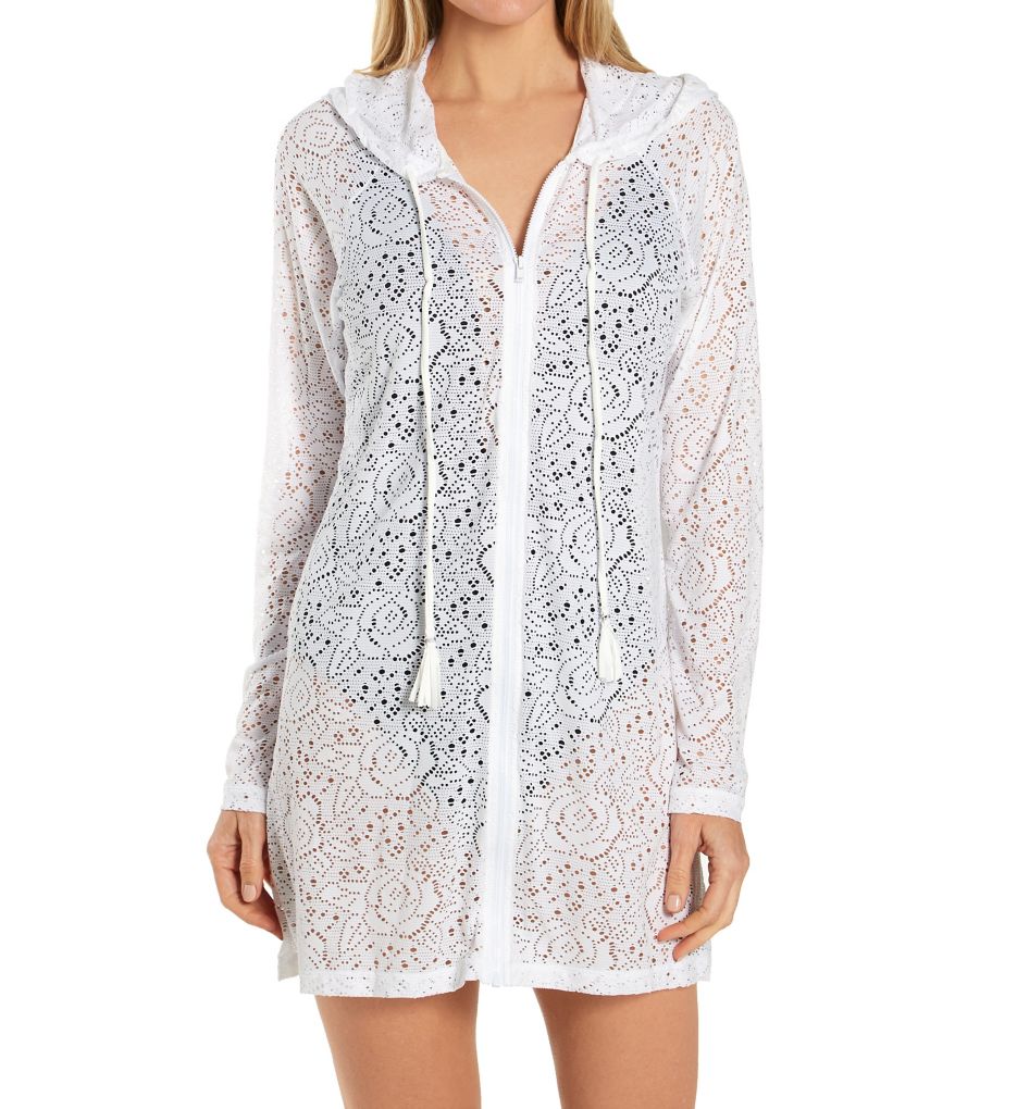 Crochet Soleil Indra Hood Zip Up Swim Cover Up-fs