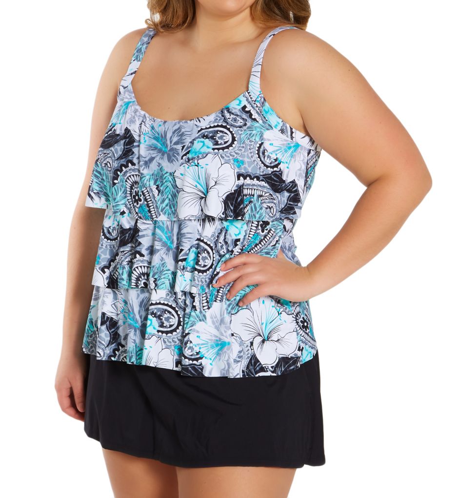 Bohemian Bloom Jane Ruffle Tankini Swim Top-cs1