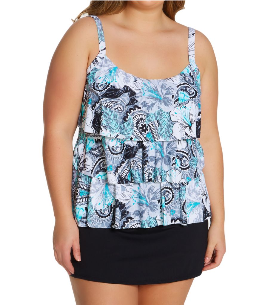 Bohemian Bloom Jane Ruffle Tankini Swim Top-cs2