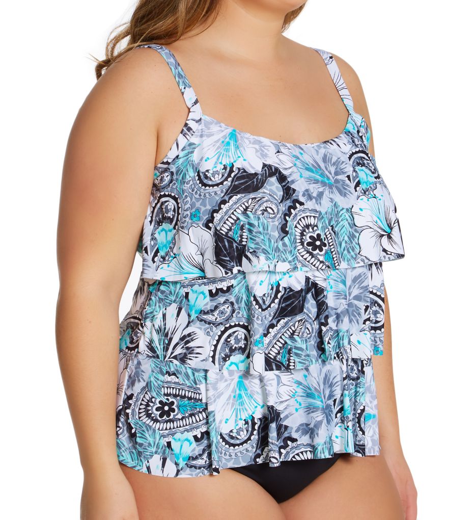 Bohemian Bloom Jane Ruffle Tankini Swim Top