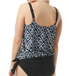 Diamond Daze Sarah Tie Side Tankini Swim Top Black 16W