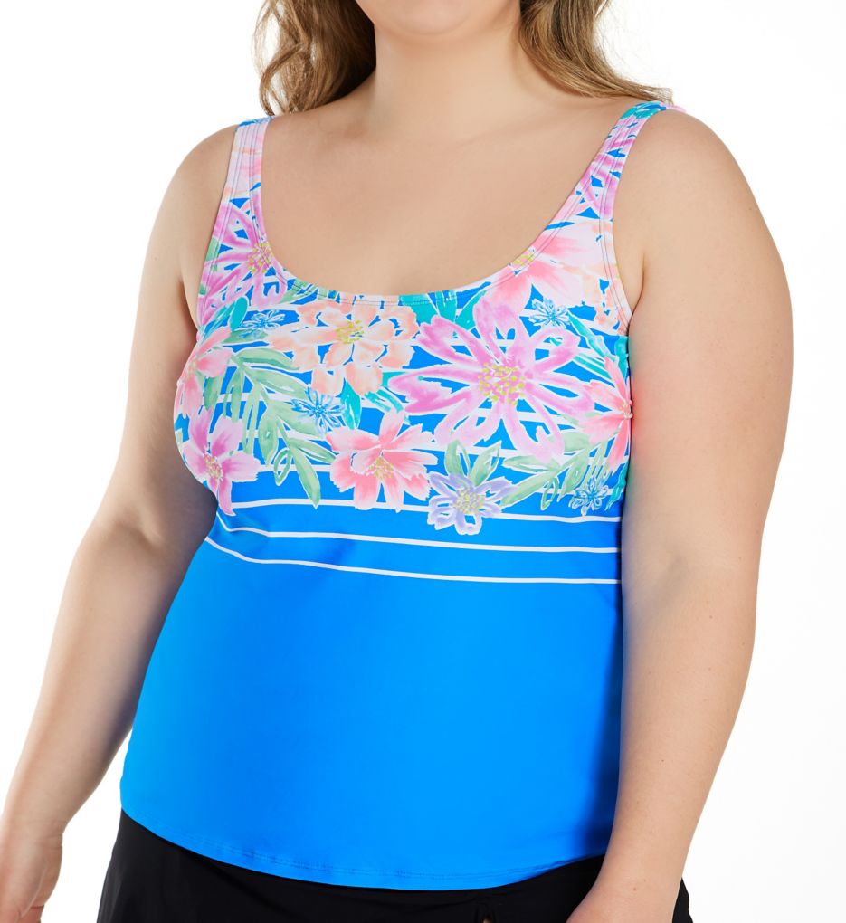 Beach House Plus Size Portia Mesh Layer Tankini Top