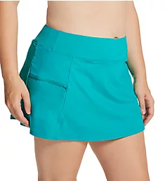 Plus Size Paloma Beach Emma Pull On Swim Skirt Aloha Jade 16W
