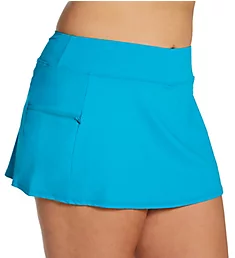 Plus Size Paloma Beach Emma Pull On Swim Skirt Coastal Jade 24W