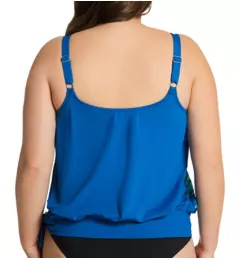 Under the Border Walk Sarah Tankini Swim Top Blue Bliss 18W