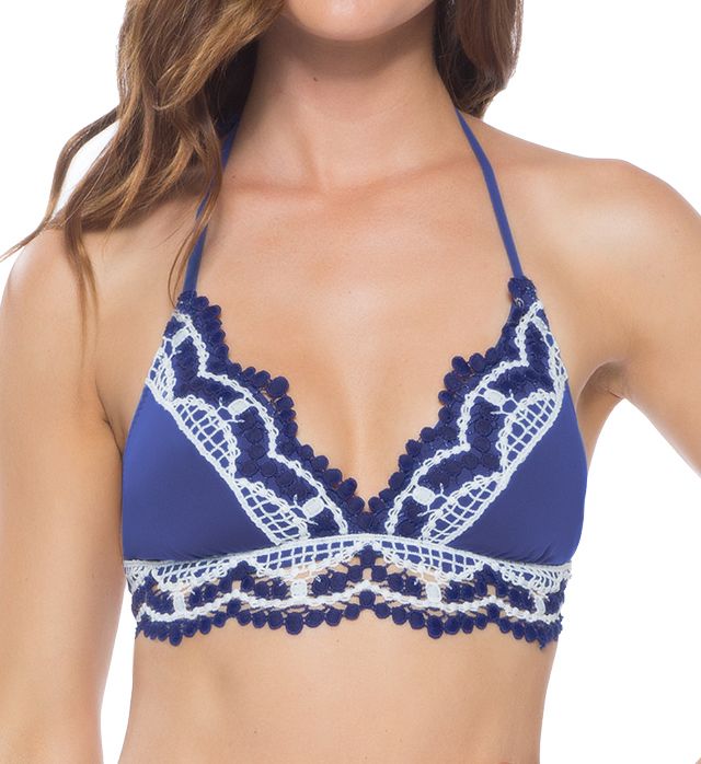 Delilah Crochet Halter Bikini Swim Top-acs