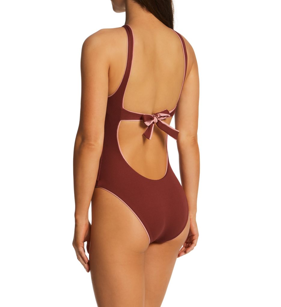 Modern Edge Mikayla High Neck One Piece Swimsuit Coconut M