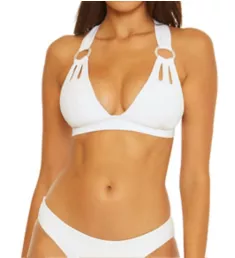 Color Code Skylar White Halter Swim Top