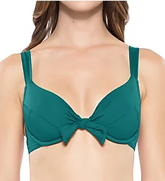 Color Code Tie Front Underwire Bikini Swim Top
