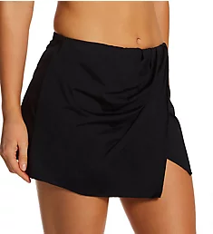 It's a Wrap Pull On Stretch Skirt Cover Up Black S
