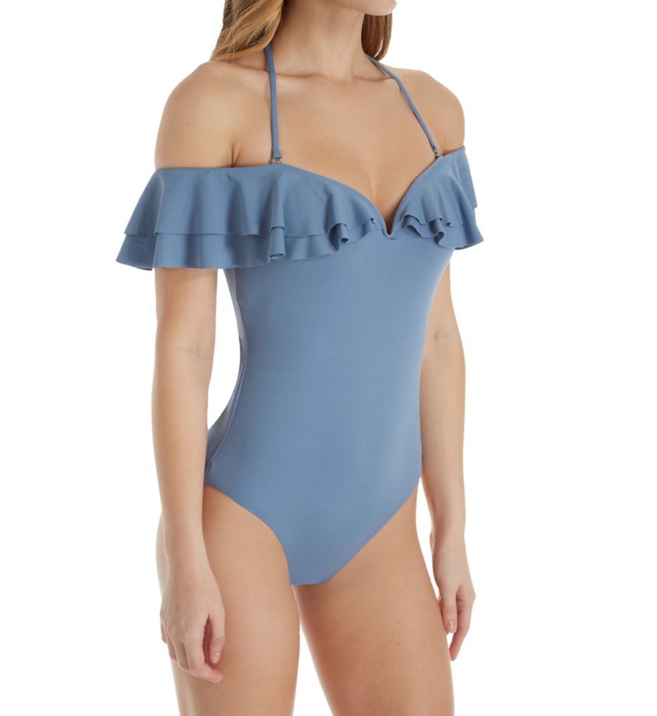 becca ruffle one piece