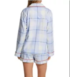 Peaceful Plaid Long Sleeve Shorty PJ Set