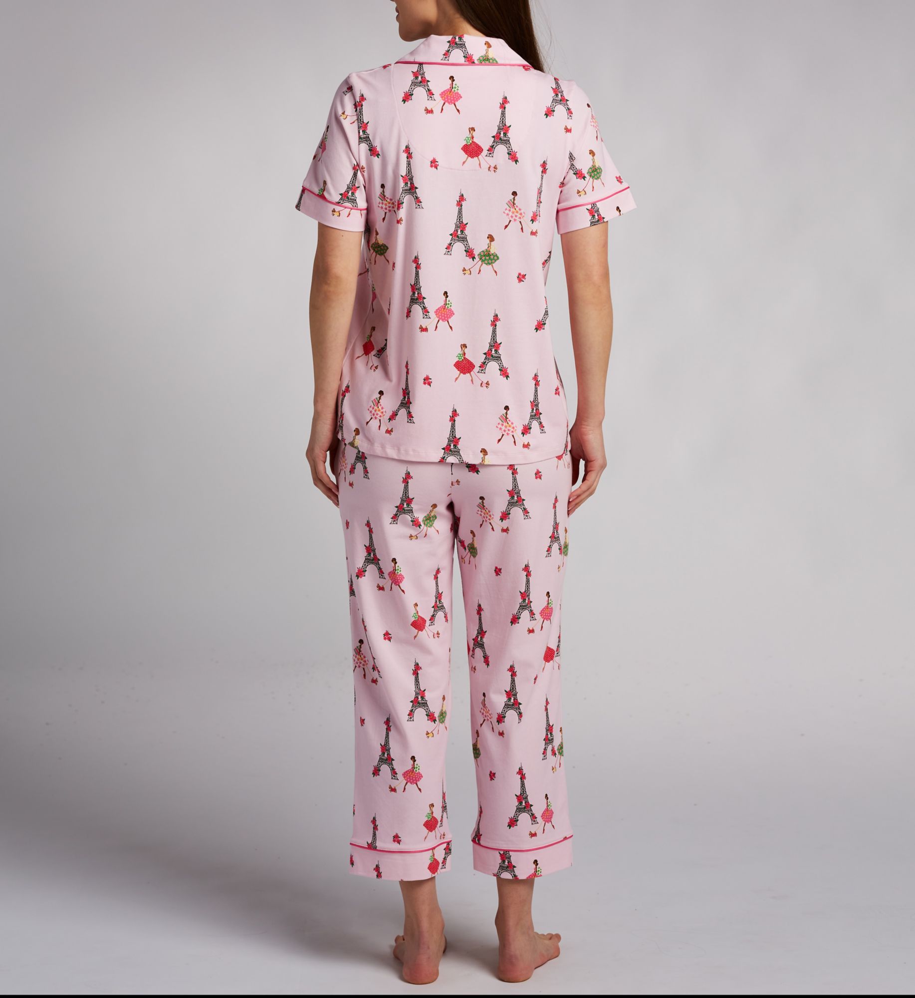 BedHead Pajamas Organic Cotton Tres Chic Cropped Classic PJ Set 270080 - Image 2