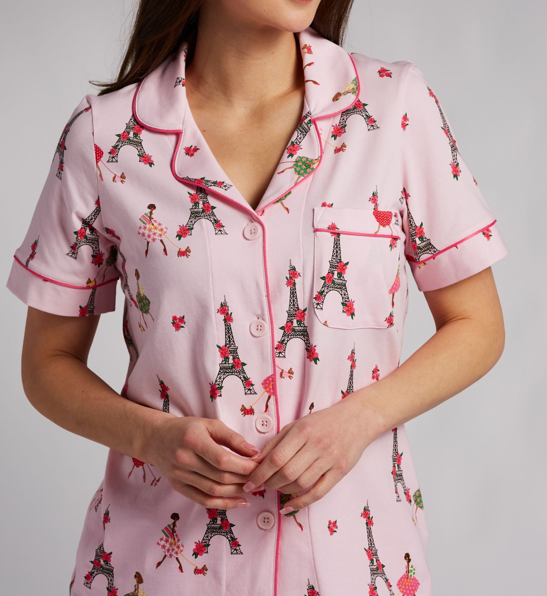BedHead Pajamas Organic Cotton Tres Chic Cropped Classic PJ Set 270080 - Image 4