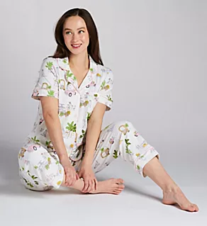 Organic Cotton Poolside Poodles Cropped PJ Set Poolside Poodles White S