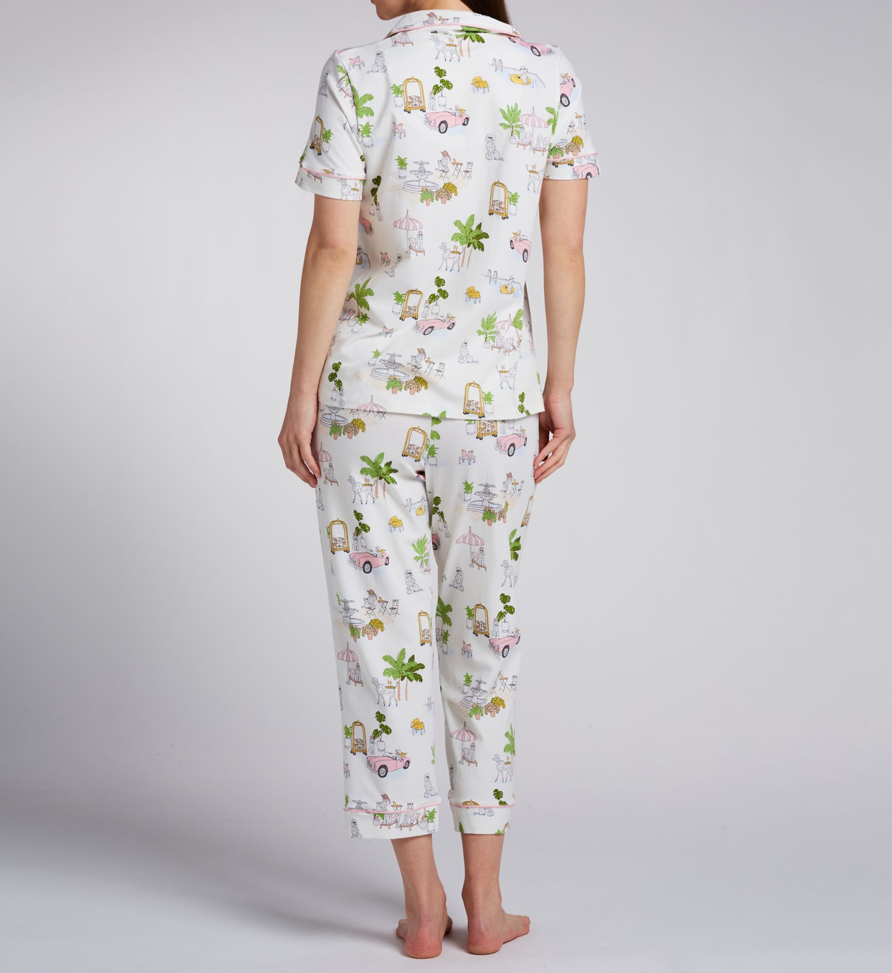 BedHead Pajamas Organic Cotton Poolside Poodles Cropped PJ Set 270087 - Image 2